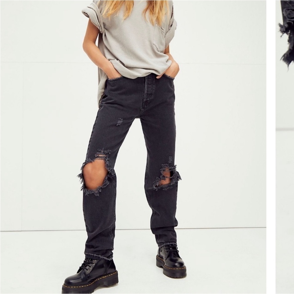 Free People We the Free The Lasso High Waist Straight Leg Jeans